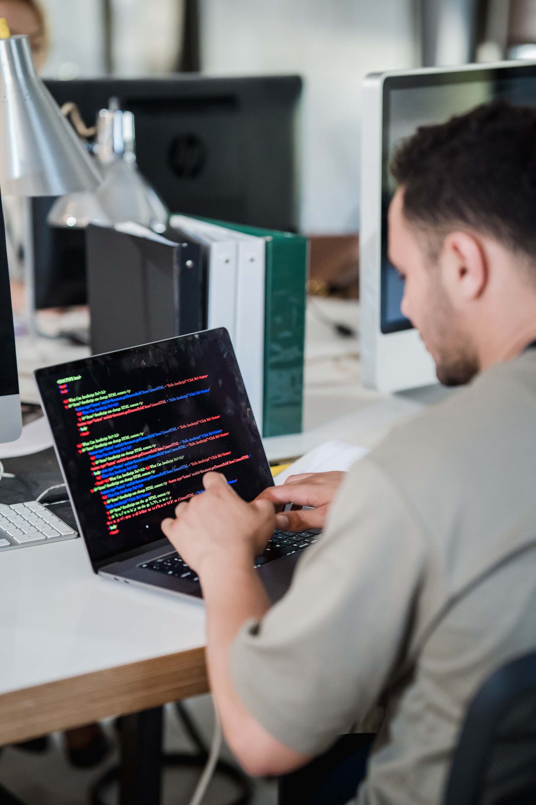 Developer reviewing HTTP request output on screen
